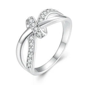 (image for) Pandora Style Cross Wound Moissanite Ring - MSR031