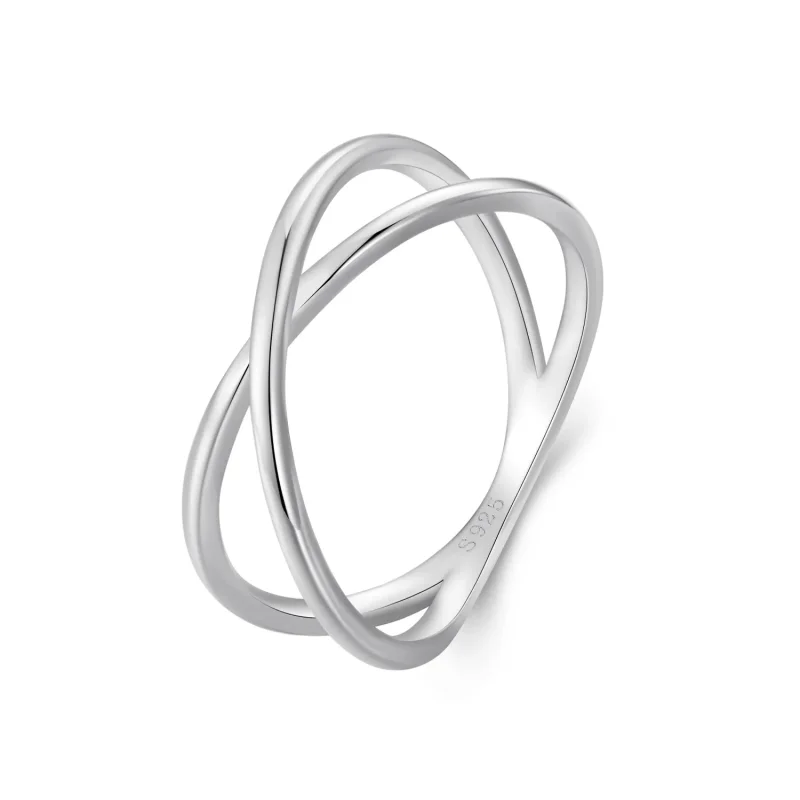 (image for) Pandora Style Crossover Ring - SCR543-A - Product Image