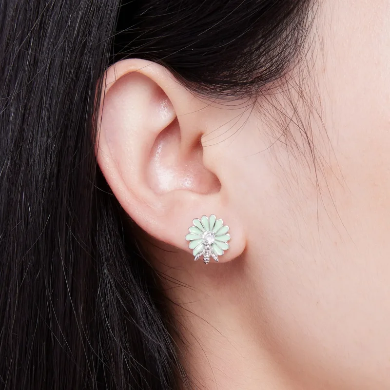 (image for) Pandora-style Daisy Bee Stud Earrings - SCE1598 - View 6