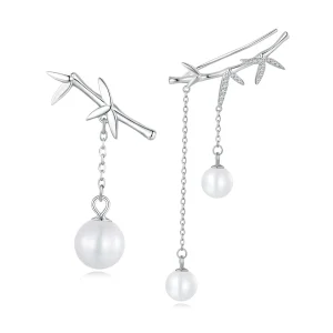 (image for) Pandora Style Delicate Bamboo Shell Beads Dangle Earrings - BSE821