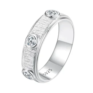 (image for) Pandora Style Delicate Moissanite Band Ring for Men - MSR032