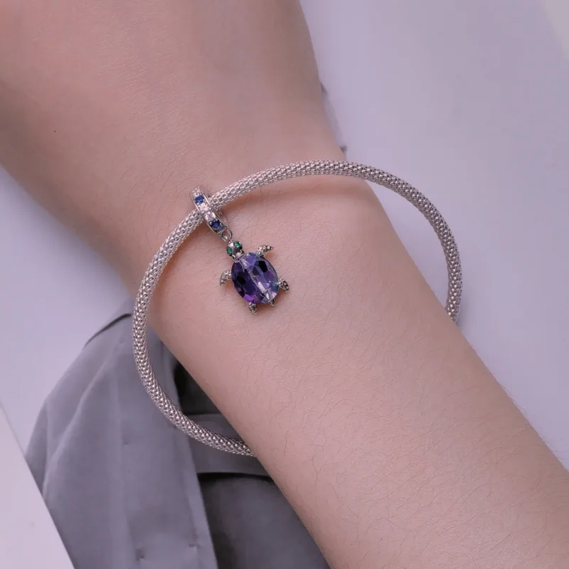 (image for) Pandora Style Delicate Turtle Pendant Charm - BSC849 - View 5