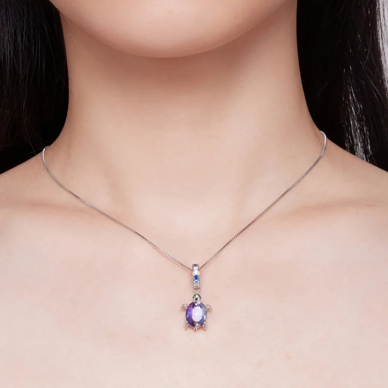 (image for) Pandora Style Delicate Turtle Pendant Charm - BSC849 - View 6