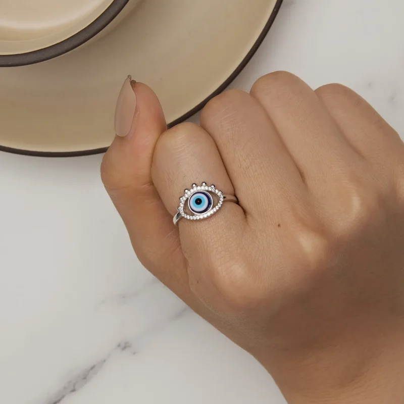 (image for) Pandora Style Devil Eye Ring - BSR445 - View 6