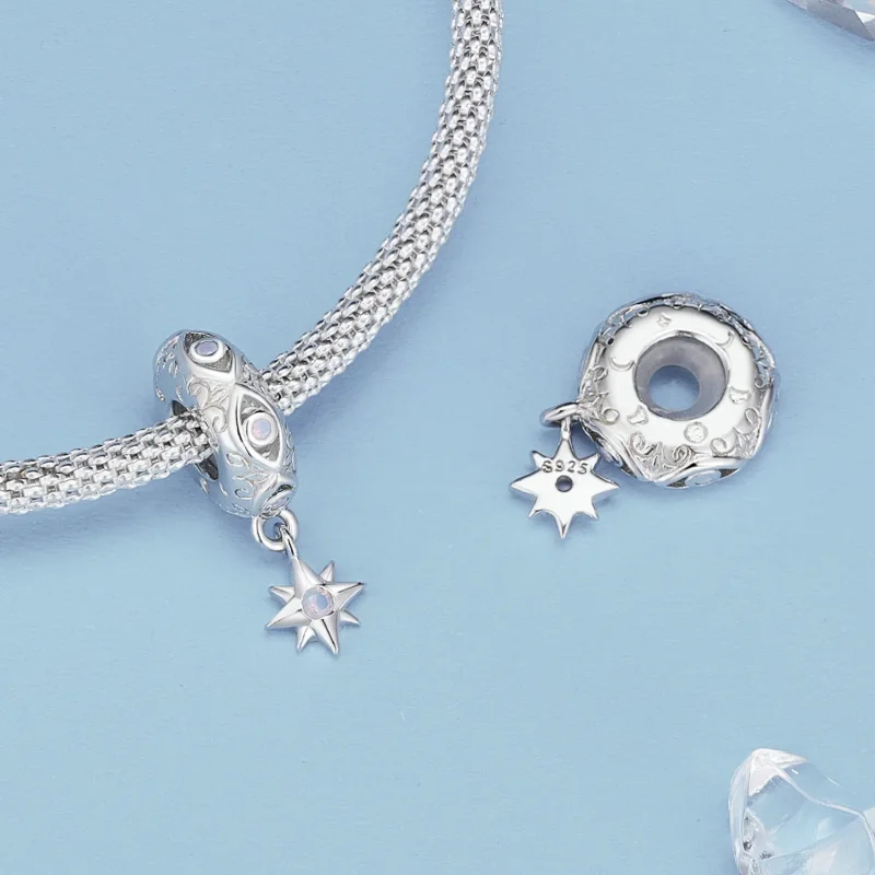 (image for) Pandora Style Devil's Eye Star Spacer Charm - BSC857 - View 4