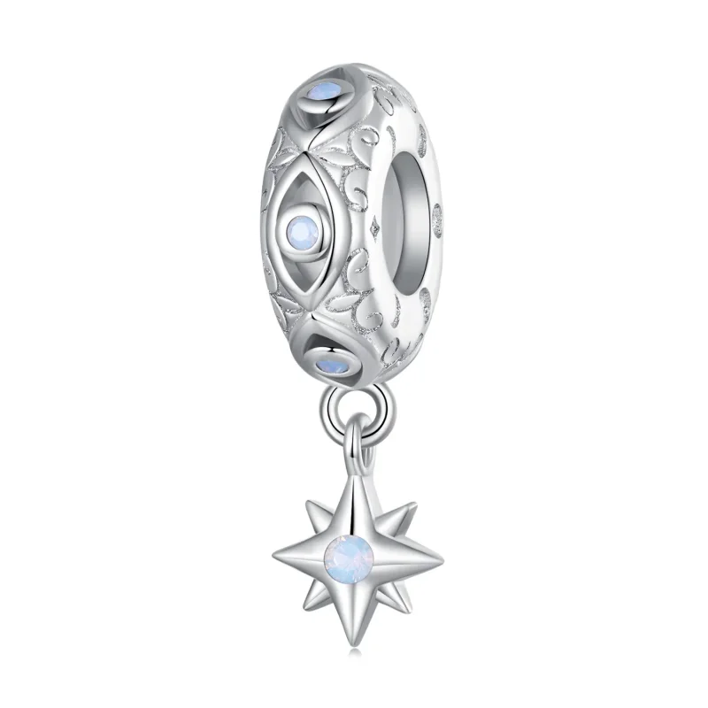 (image for) Pandora Style Devil's Eye Star Spacer Charm - BSC857 - Product Image