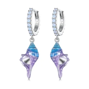 (image for) Pandora Style Dream Conch Hoops Earrings - BSE841