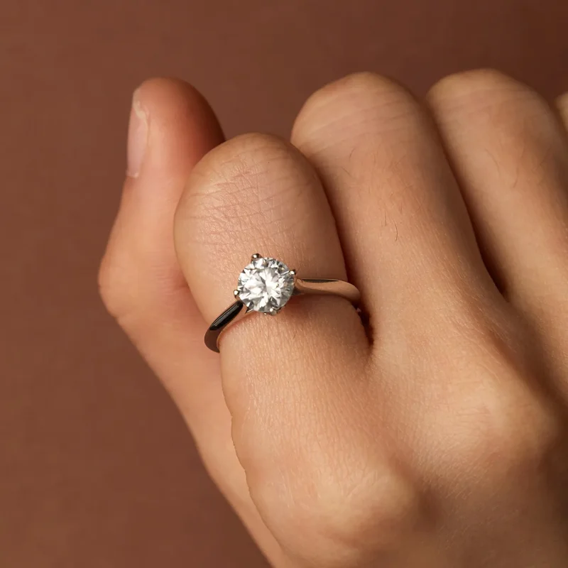 (image for) Pandora Style Engagement Ring with a stunning 1 Carat Moissanite - MSR033 - View 7