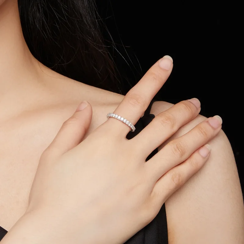 (image for) Pandora Style Fine Moissanite Diamond Ring - MSR028 - View 5