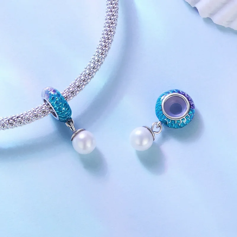 (image for) Pandora Style Fish Scales Spacer Charm - BSC875 - View 4