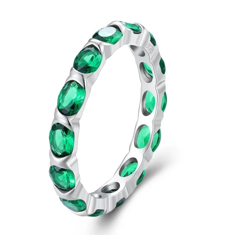 (image for) Pandora Style Full Pave Green Spinel Ring - BSR432 - Product Image