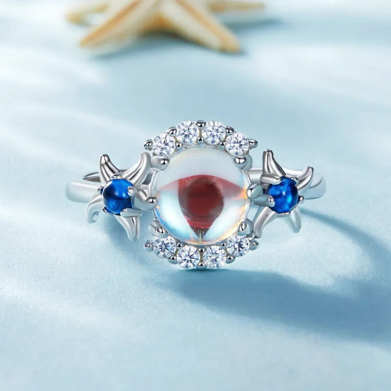 (image for) Pandora Style Gradient Moonstone Starfish Ring - BSR446 - View 3