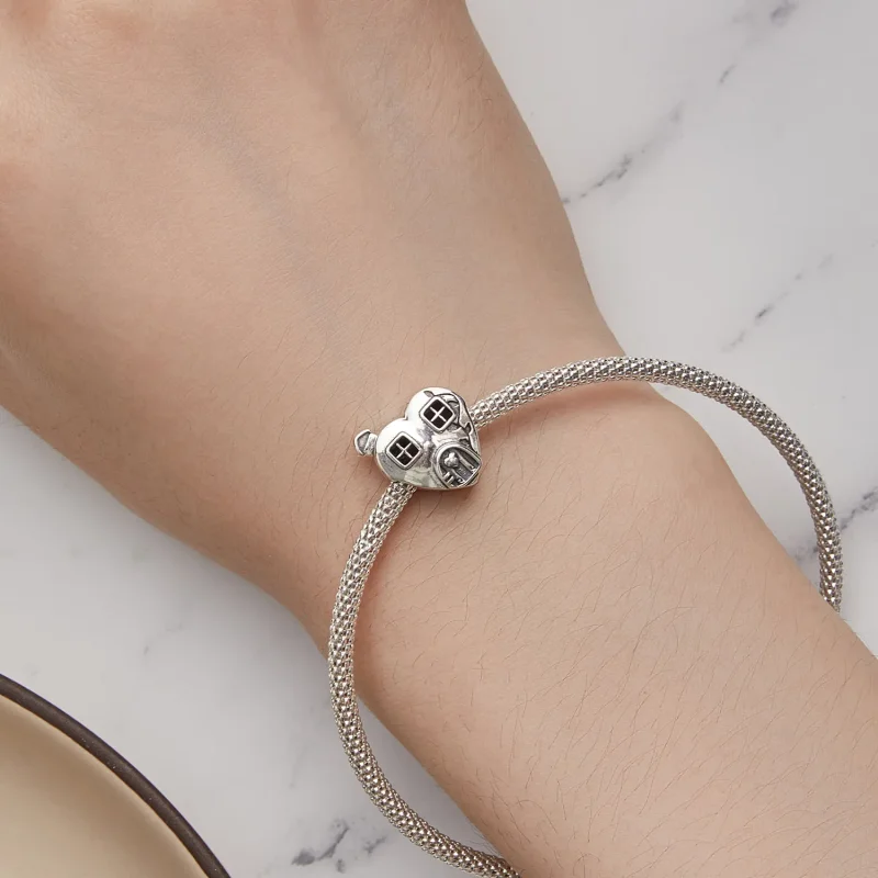 (image for) Pandora Style Heart Shaped House Charm - BSC871 - View 7