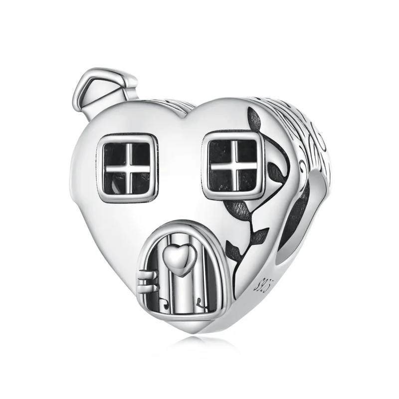 (image for) Pandora Style Heart Shaped House Charm - BSC871 - Product Image