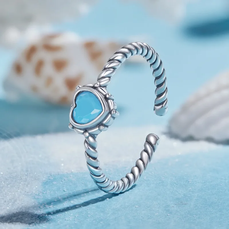 (image for) Pandora Style Heart-Shaped Open Ring - SCR927 - View 2