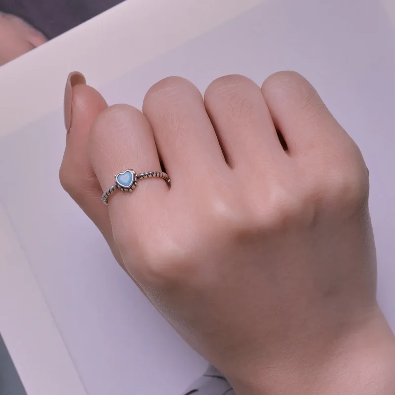 (image for) Pandora Style Heart-Shaped Open Ring - SCR927 - View 5