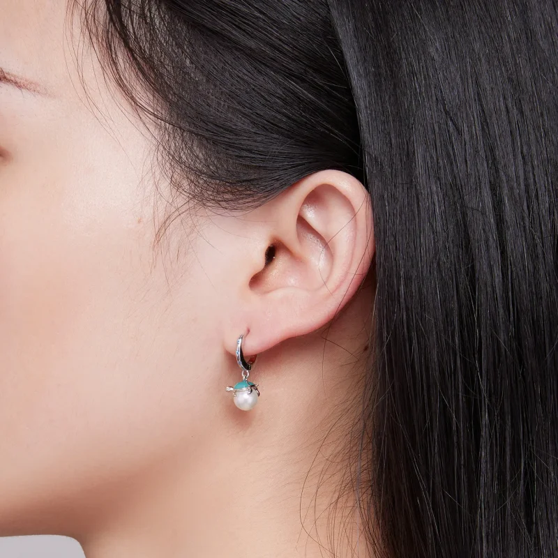 (image for) Pandora-style hoop earrings inspired by the graceful sea turtle - SCE1597 - View 5