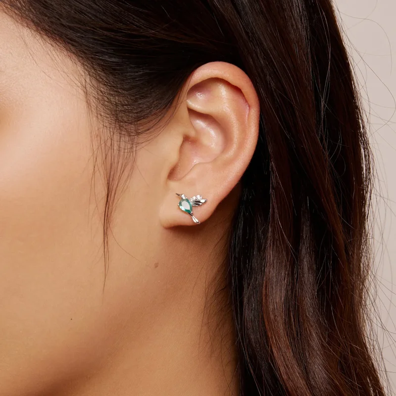 (image for) Pandora Style Hummingbird Stud Earrings - BSE849 - View 7