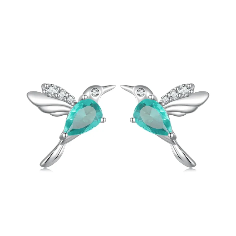 (image for) Pandora Style Hummingbird Stud Earrings - BSE849 - Product Image