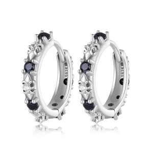 (image for) Pandora Style Iris Hoops Earrings - SCE1605-BK