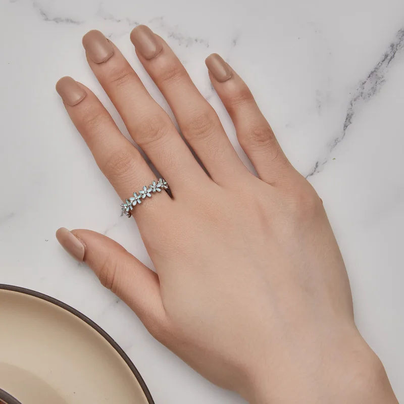 (image for) Pandora Style Little Blue Flower Ring - SCR931 - View 6