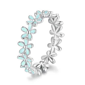 (image for) Pandora Style Little Blue Flower Ring - SCR931
