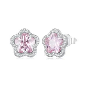 (image for) Pandora-style Little Flower Stud Earrings - BSE850