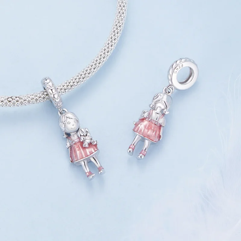 (image for) Pandora Style Little Girl Pendant Charm - BSC878 - View 4