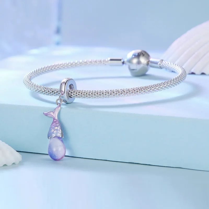 (image for) Pandora Style Mermaid Tears Pendant Charm - BSC874 - View 3