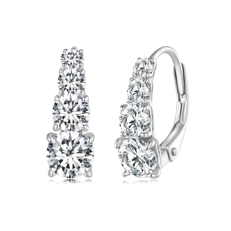 (image for) Pandora Style Moissanite Hoops Earrings - MSE023 - Product Image