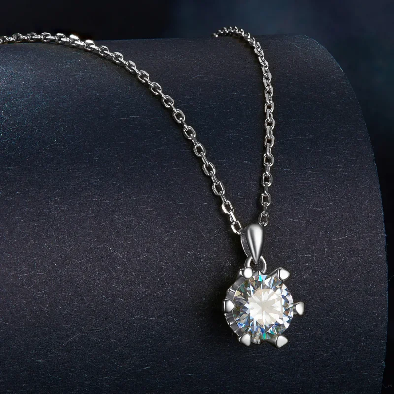(image for) Pandora Style Necklace adorned with a luxurious Moissanite - MSN006-A - View 2