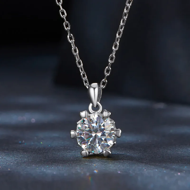 (image for) Pandora Style Necklace adorned with a luxurious Moissanite - MSN006-A - View 3