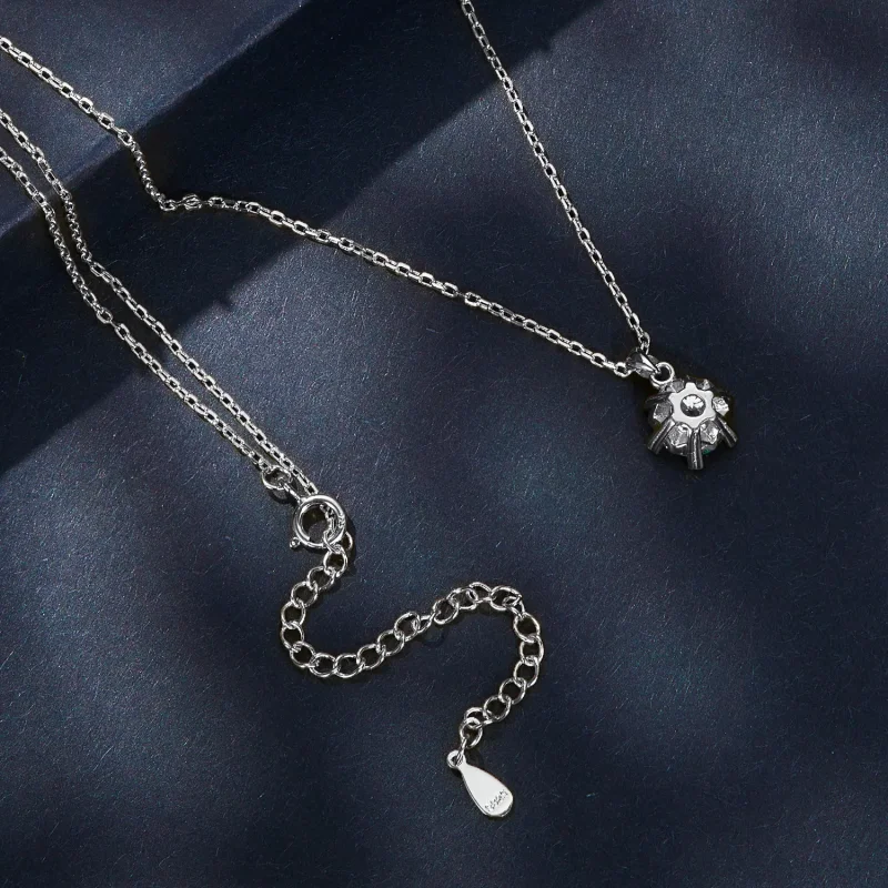 (image for) Pandora Style Necklace adorned with a luxurious Moissanite - MSN006-A - View 4