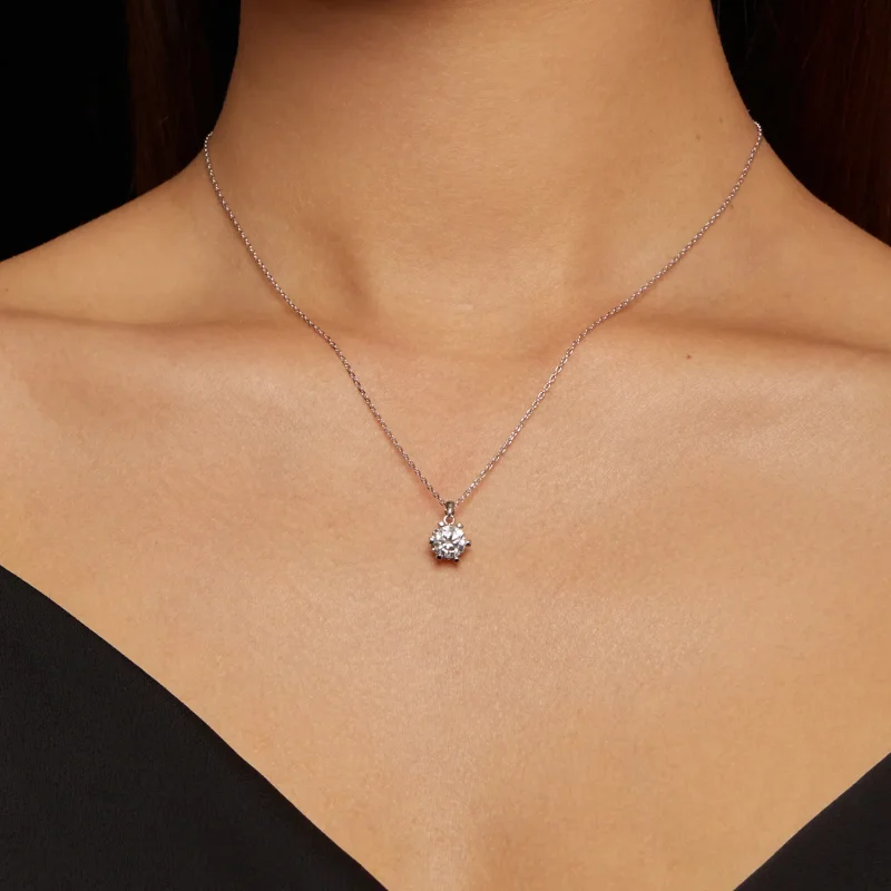 (image for) Pandora Style Necklace adorned with a luxurious Moissanite - MSN006-A - View 6