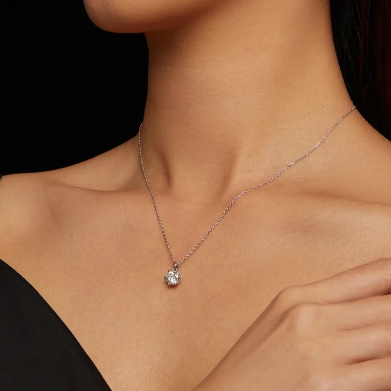 (image for) Pandora Style Necklace adorned with a luxurious Moissanite - MSN006-A - View 7