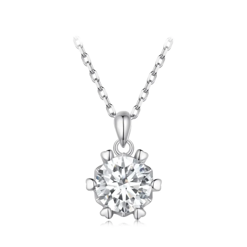(image for) Pandora Style Necklace adorned with a luxurious Moissanite - MSN006-A - Product Image