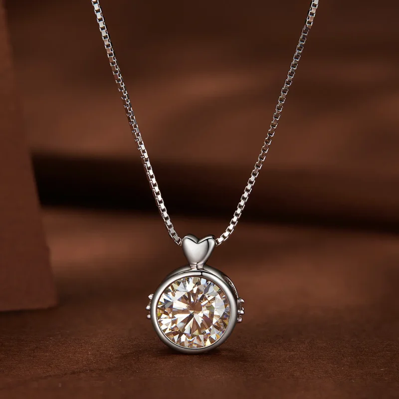 (image for) Pandora Style Necklace with 1 Carat Moissanite - MSN013 - View 3
