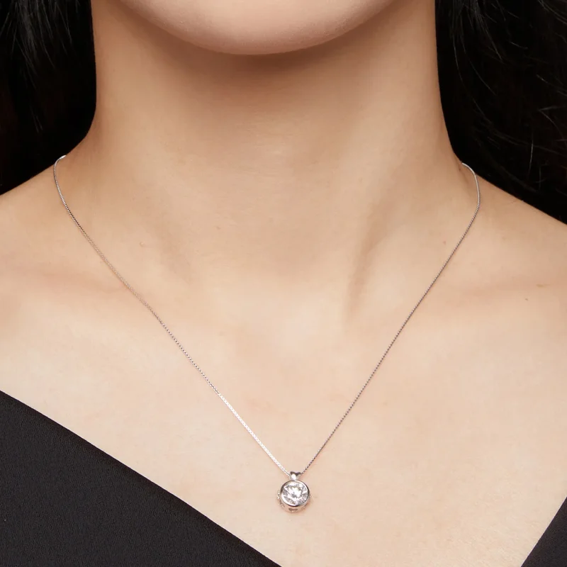 (image for) Pandora Style Necklace with 1 Carat Moissanite - MSN013 - View 5