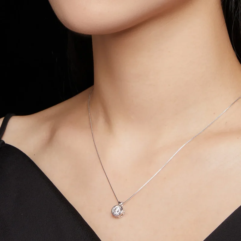 (image for) Pandora Style Necklace with 1 Carat Moissanite - MSN013 - View 6