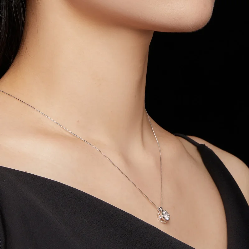 (image for) Pandora Style Necklace with 1 Carat Moissanite - MSN013 - View 7