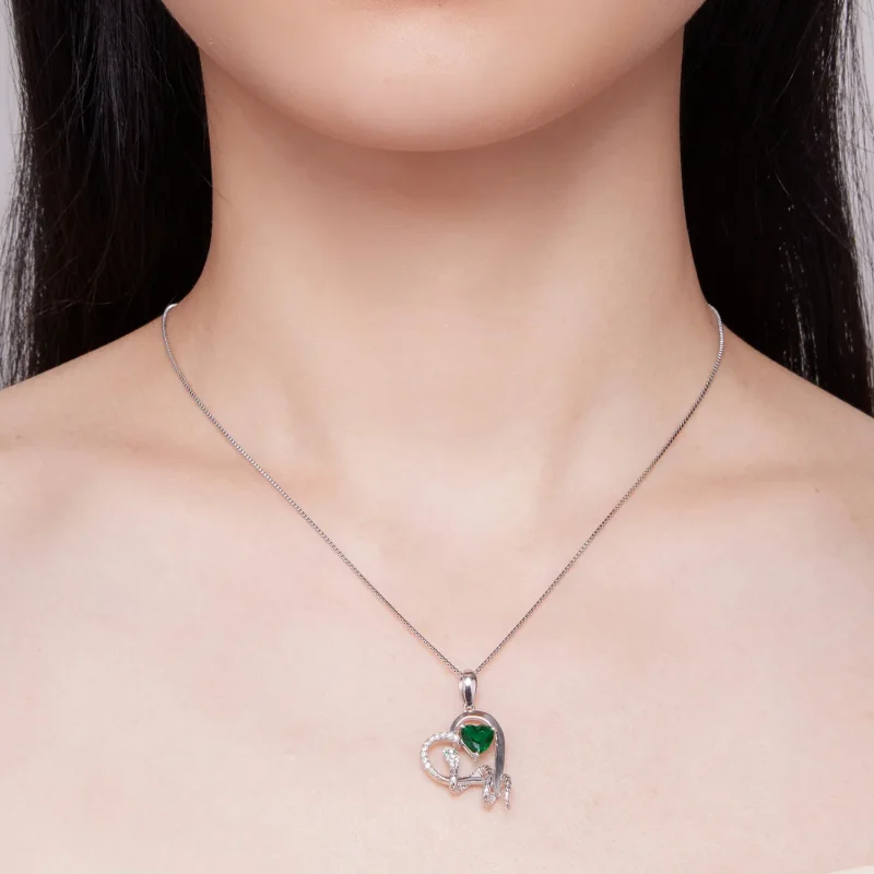 (image for) Pandora Style Necklace with an Exquisite Snake Winding Heart Shape - BSN327 - View 4