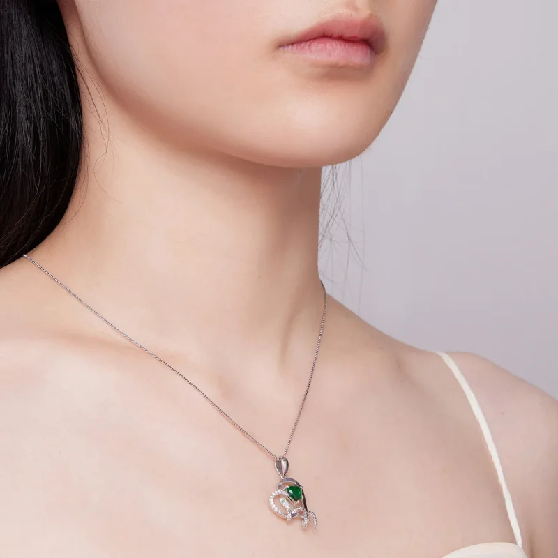 (image for) Pandora Style Necklace with an Exquisite Snake Winding Heart Shape - BSN327 - View 6