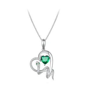 (image for) Pandora Style Necklace with an Exquisite Snake Winding Heart Shape - BSN327