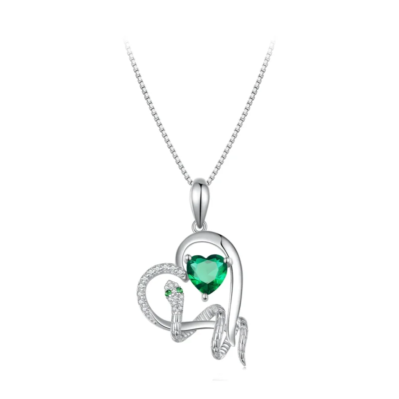 (image for) Pandora Style Necklace with an Exquisite Snake Winding Heart Shape - BSN327 - Product Image