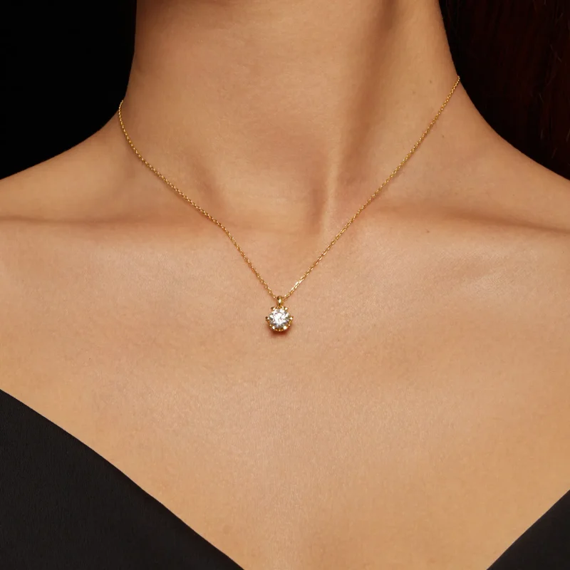 (image for) Pandora Style Necklace with Luxury Moissanite - MSN006-B - View 7