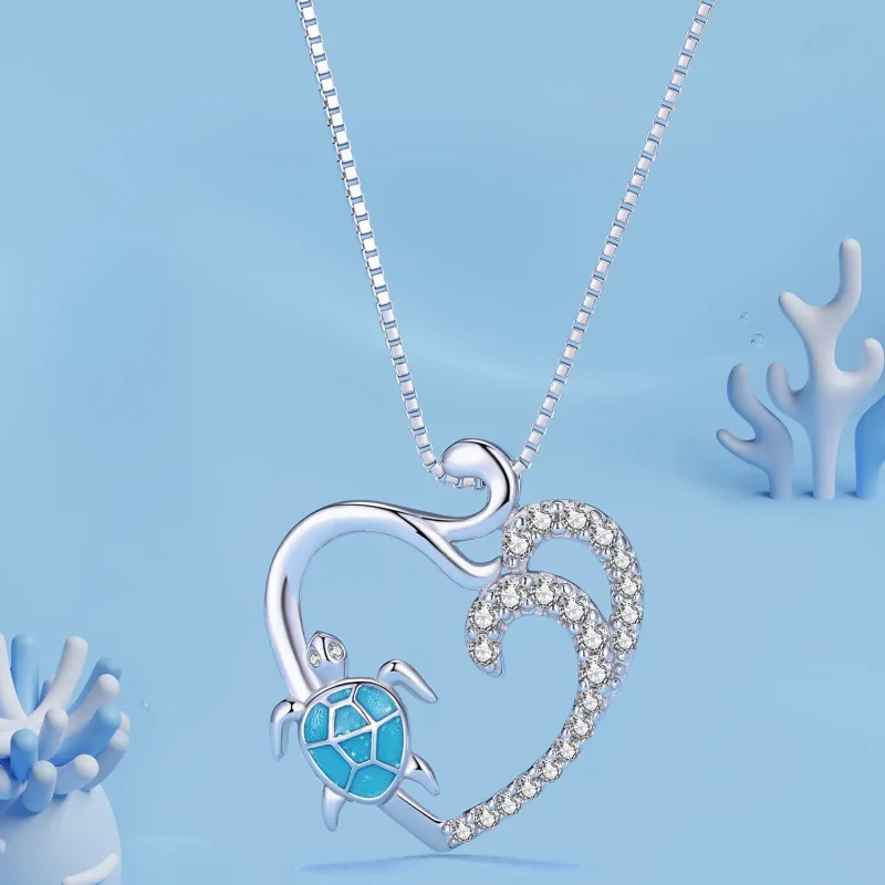 (image for) Pandora Style Necklace with Sea Turtle - SCN499 - View 2