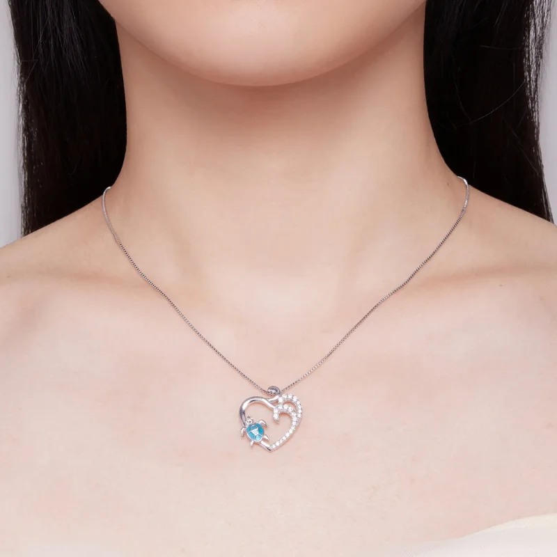 (image for) Pandora Style Necklace with Sea Turtle - SCN499 - View 7