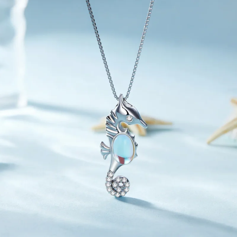 (image for) Pandora Style Necklace with Seahorse - BSN332 - View 3