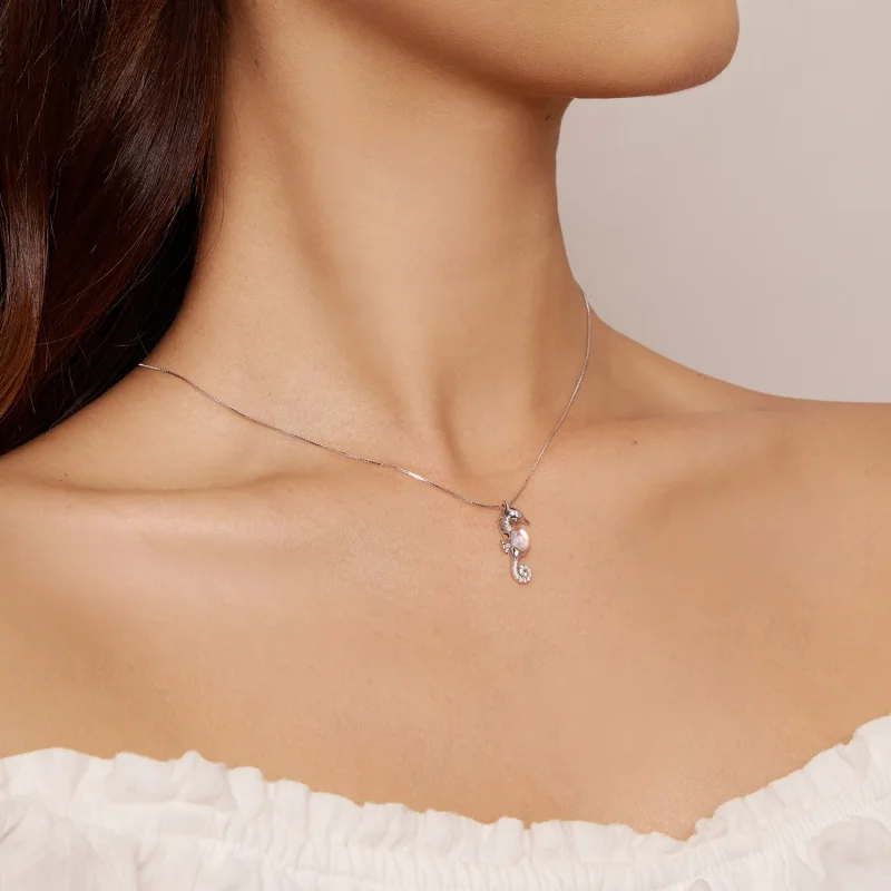 (image for) Pandora Style Necklace with Seahorse - BSN332 - View 6