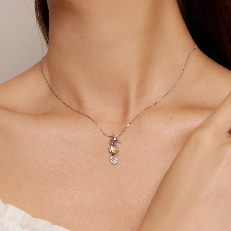 (image for) Pandora Style Necklace with Seahorse - BSN332 - View 7